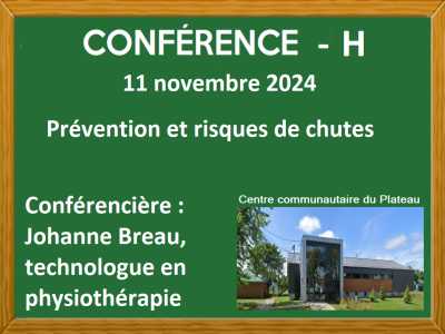 CONFÉRENCE DU 11 NOVEMBRE – PRÉVENTION ET RISQUES DE CHUTES   