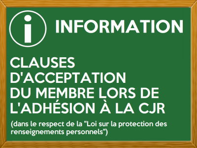 CLAUSES D'ACCEPTATION DU MEMBRE