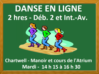 DANSE EN LIGNE - 2 HRES À PARTIR DE 14 H 15
