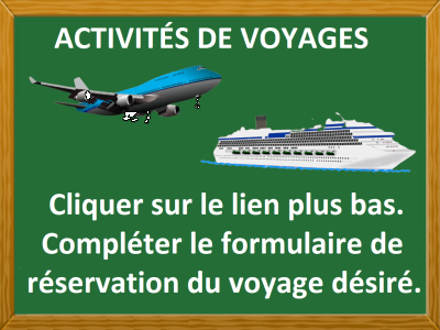 VOYAGES - LIEN VERS LE SITE WEB POUR S'INSCRIRE