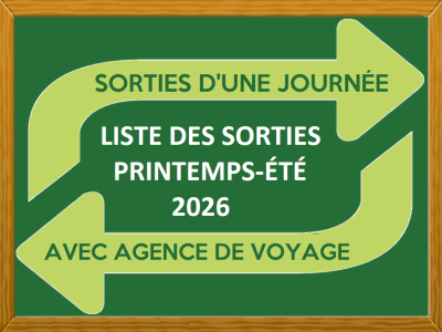 LISTE DES SORTIES - PRINTEMPS-&Eacute;T&Eacute; 2026