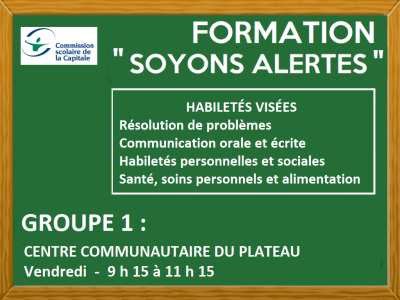 FORMATION "SOYONS ALERTES" - GROUPE 1